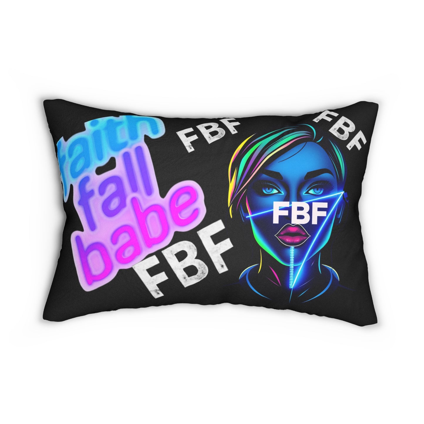 FBF Lumbar Pillow, Inspirational Home Decor, Cozy Throw Pillow, Unique Gift for Her, Modern Sofa Accent, Bedroom Cushion