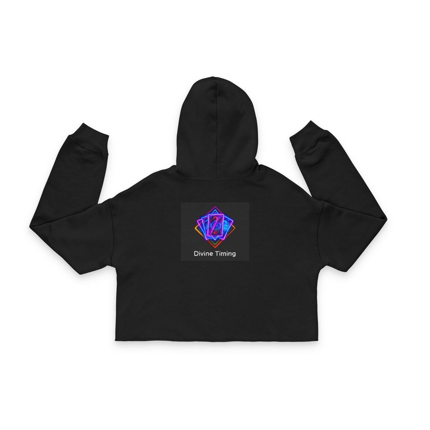 Divine Timing Women's Cropped Hoodie | Spiritual Gift, Trendy Activewear, Cozy Layer, Meditation Apparel, New Age Style