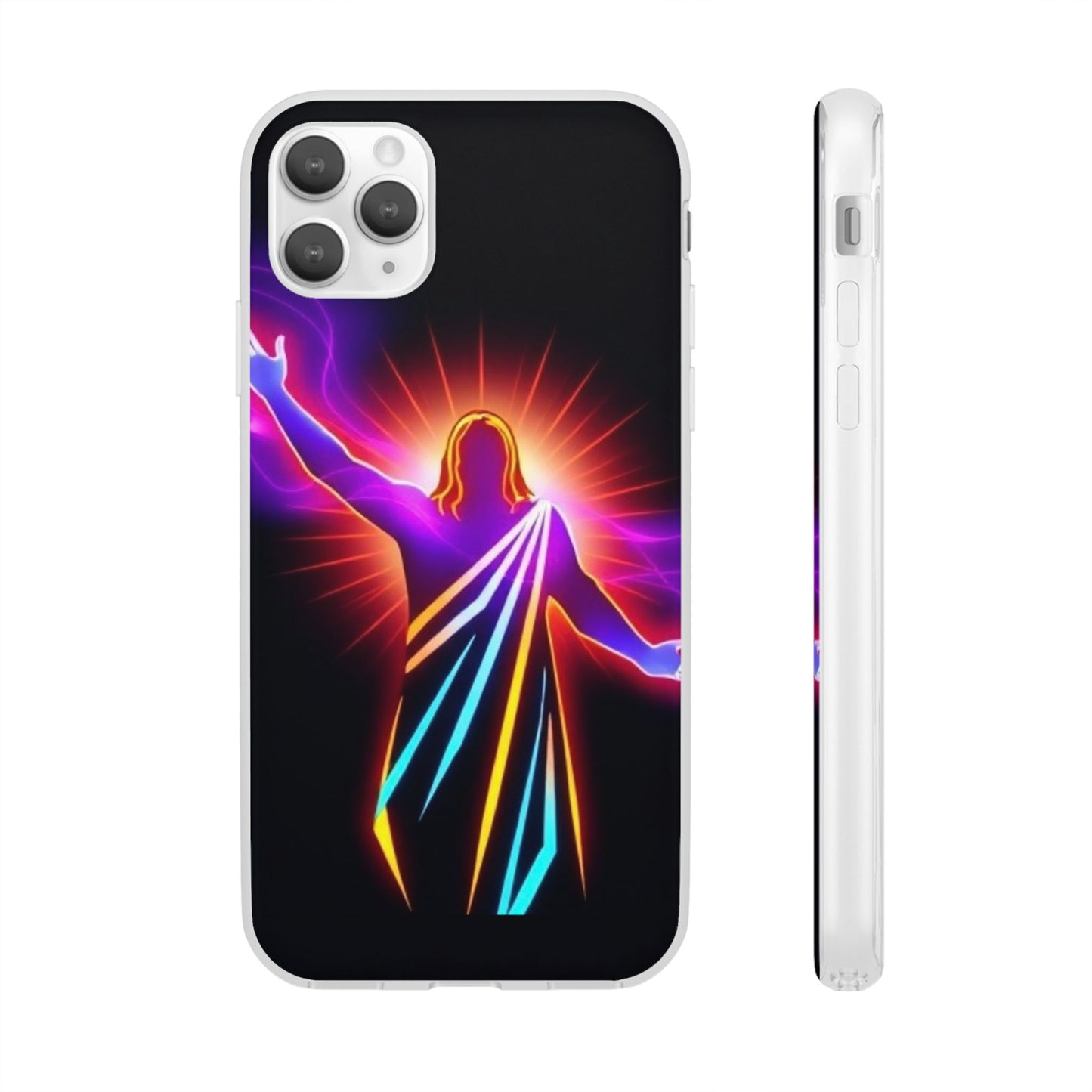 Inspirational Jesus Flexi Case - Colorful Phone Cover for Spiritual Connection