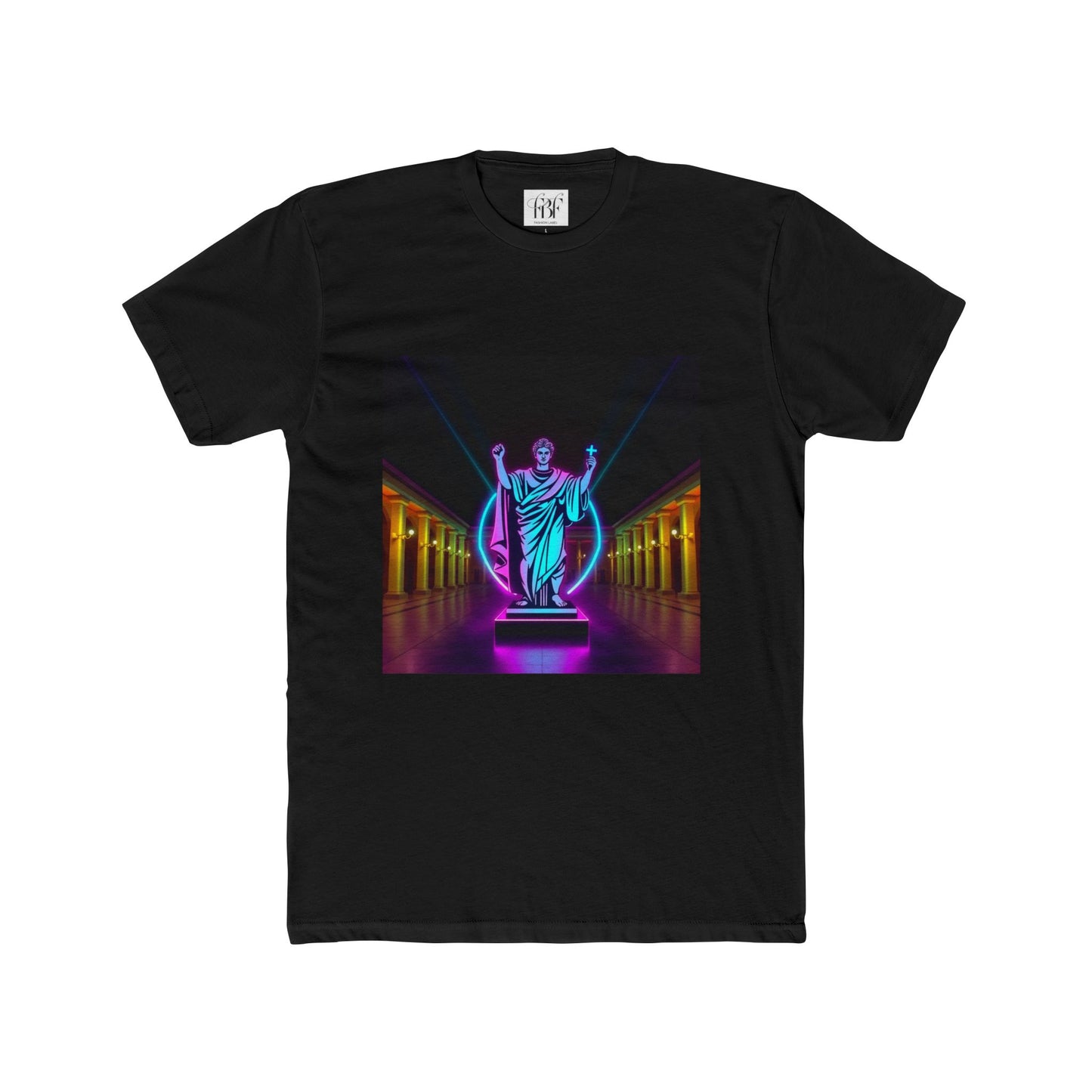 Neon Roman Statue T‑Shirt — Retro Futuristic Vaporwave Tee