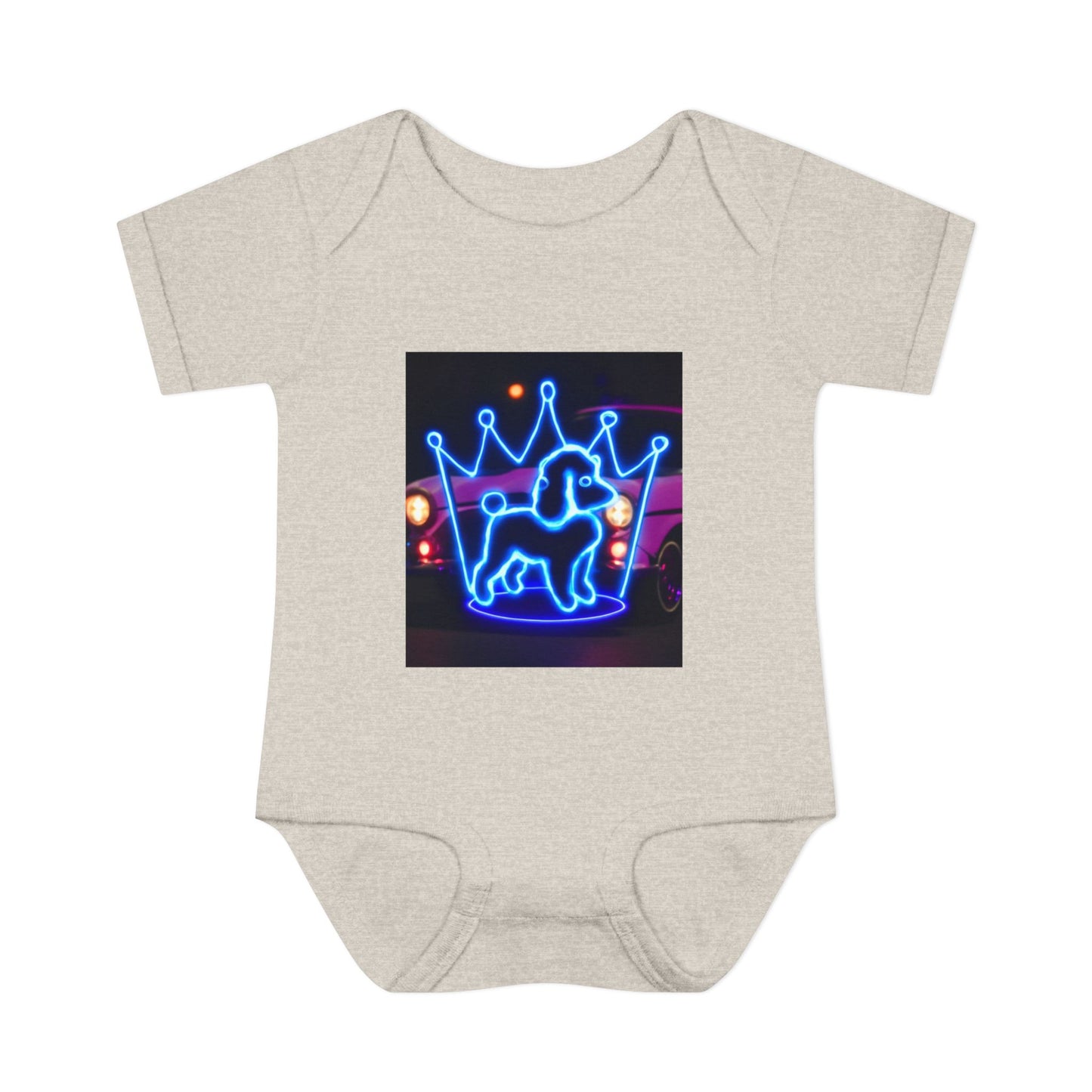 Neon Dog Crown Baby Bodysuit, Cute Infant Outfit, Baby Shower Gift, Newborn Clothes, Pet Lover Apparel, Birthday Gift for Baby
