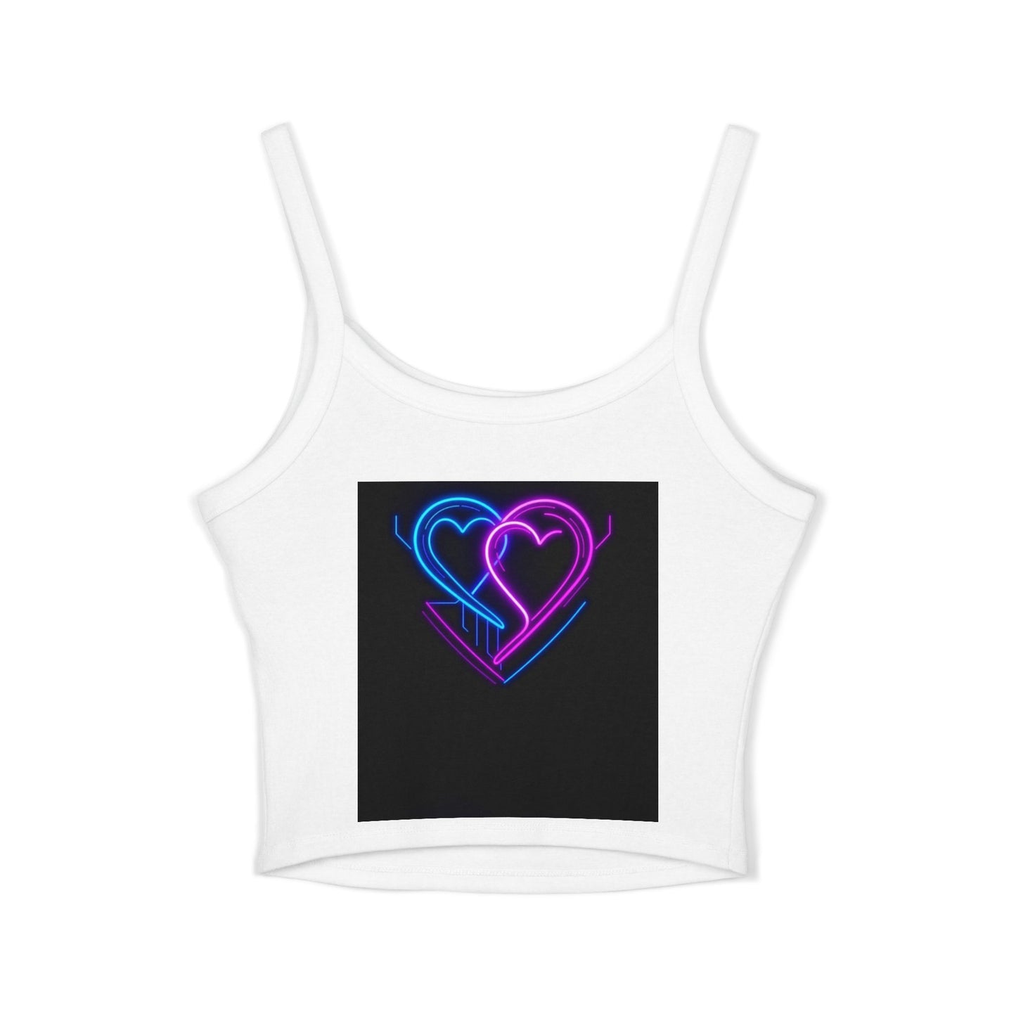 Neon Vibes Spaghetti Strap Tank Top, Stylish Crop Top, Summer Wear, Festival Fashion, Music Concert Top, Gifts for Her