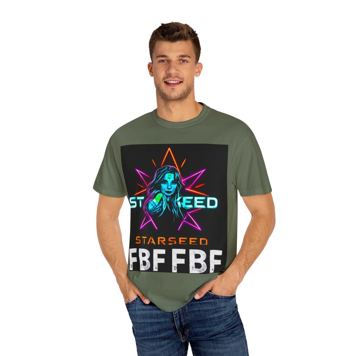 Neon Graphic T-Shirt - Starseed FBF Tee, Unisex Fashion, Cool Gift, Festival Wear, Retro Style, Casual Streetwear