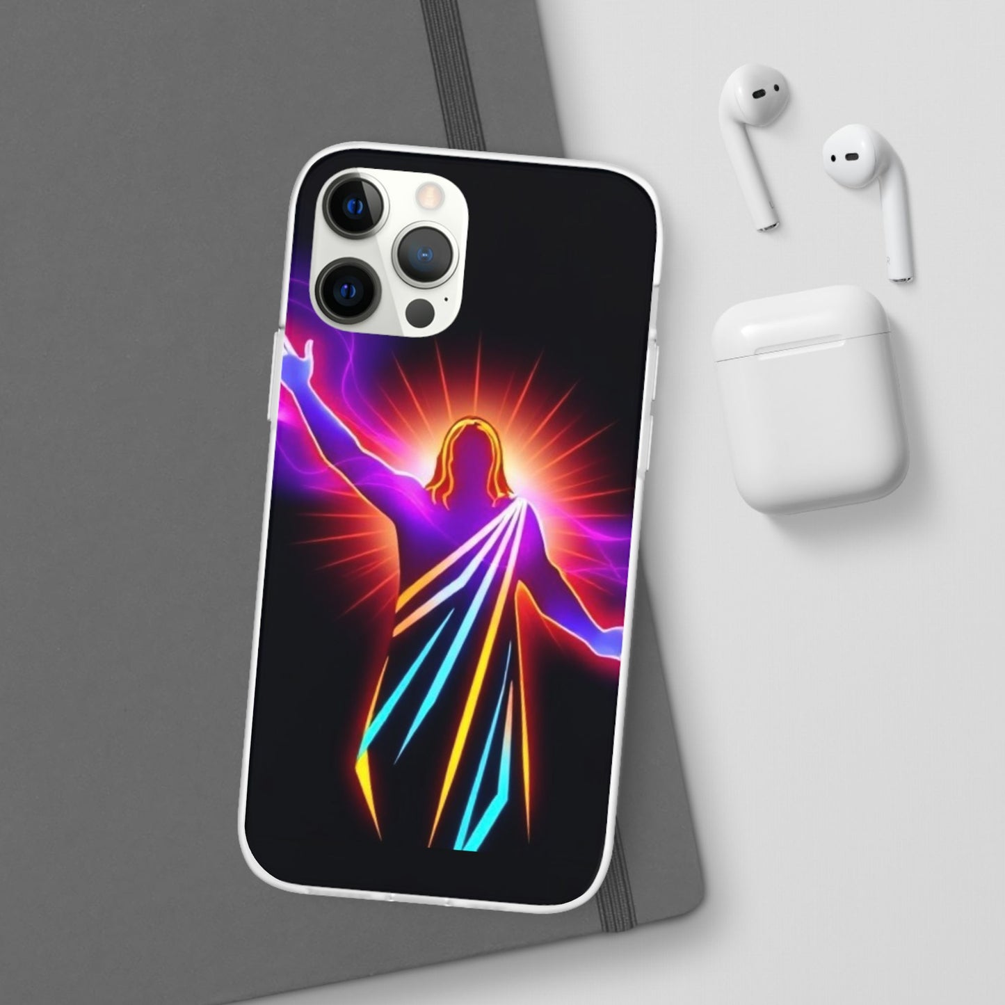 Inspirational Jesus Flexi Case - Colorful Phone Cover for Spiritual Connection
