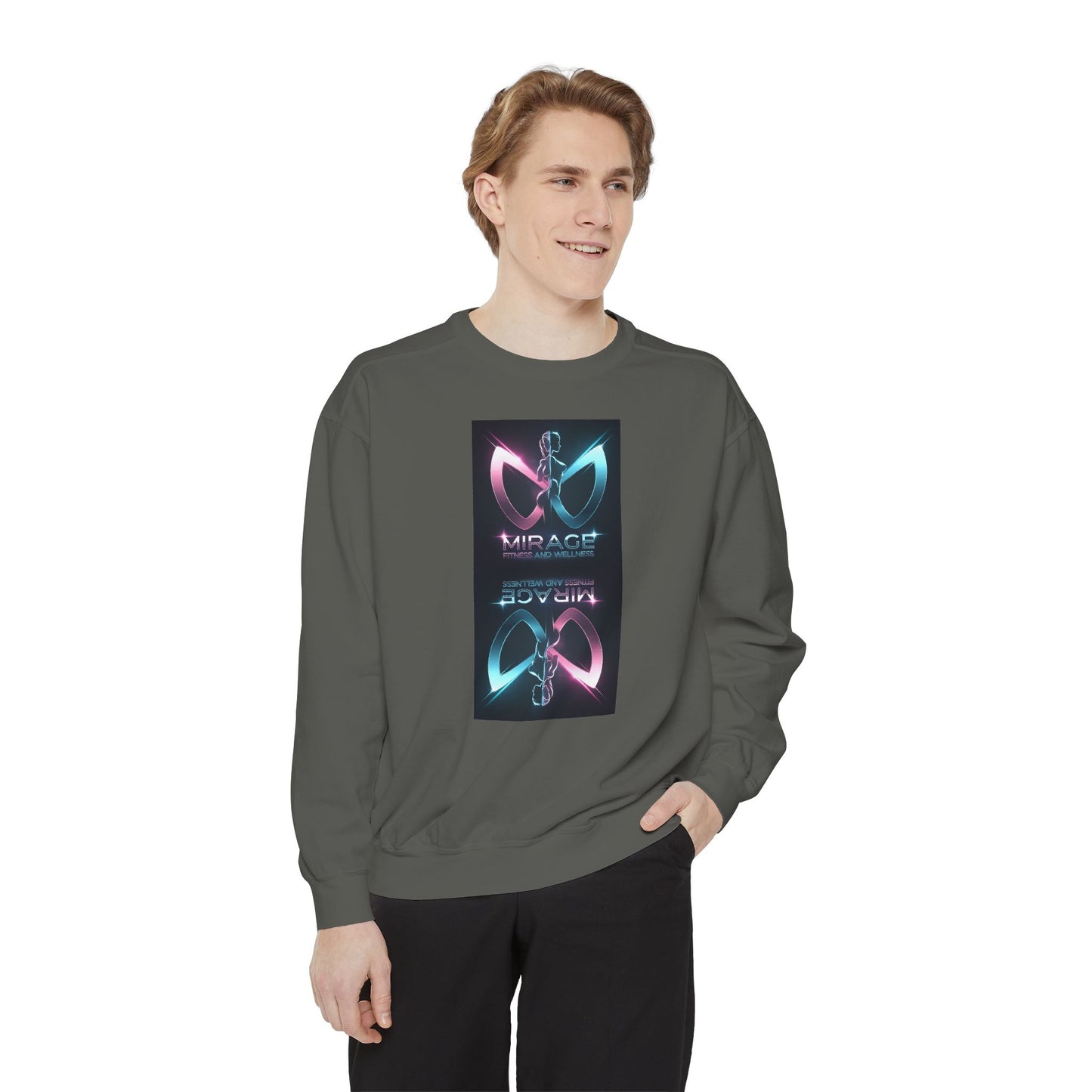 Retro Neon Mirage Sweatshirt — 'Mirage' Vaporwave Graphic Crewneck