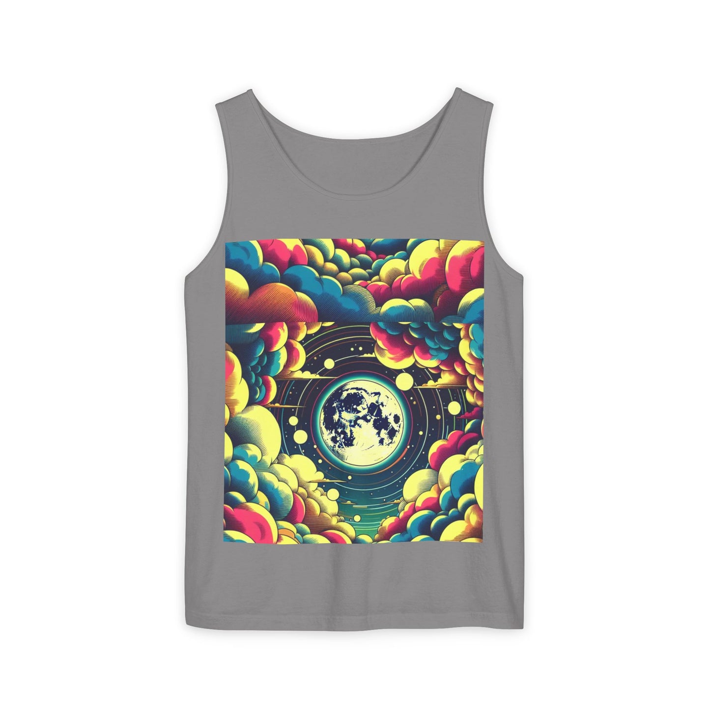 Vibrant Art Tank Top, Colorful Summer Tee, Graphic Beachwear, Boho Casual Top, Unique Gift for Art Lovers, Festival Attire