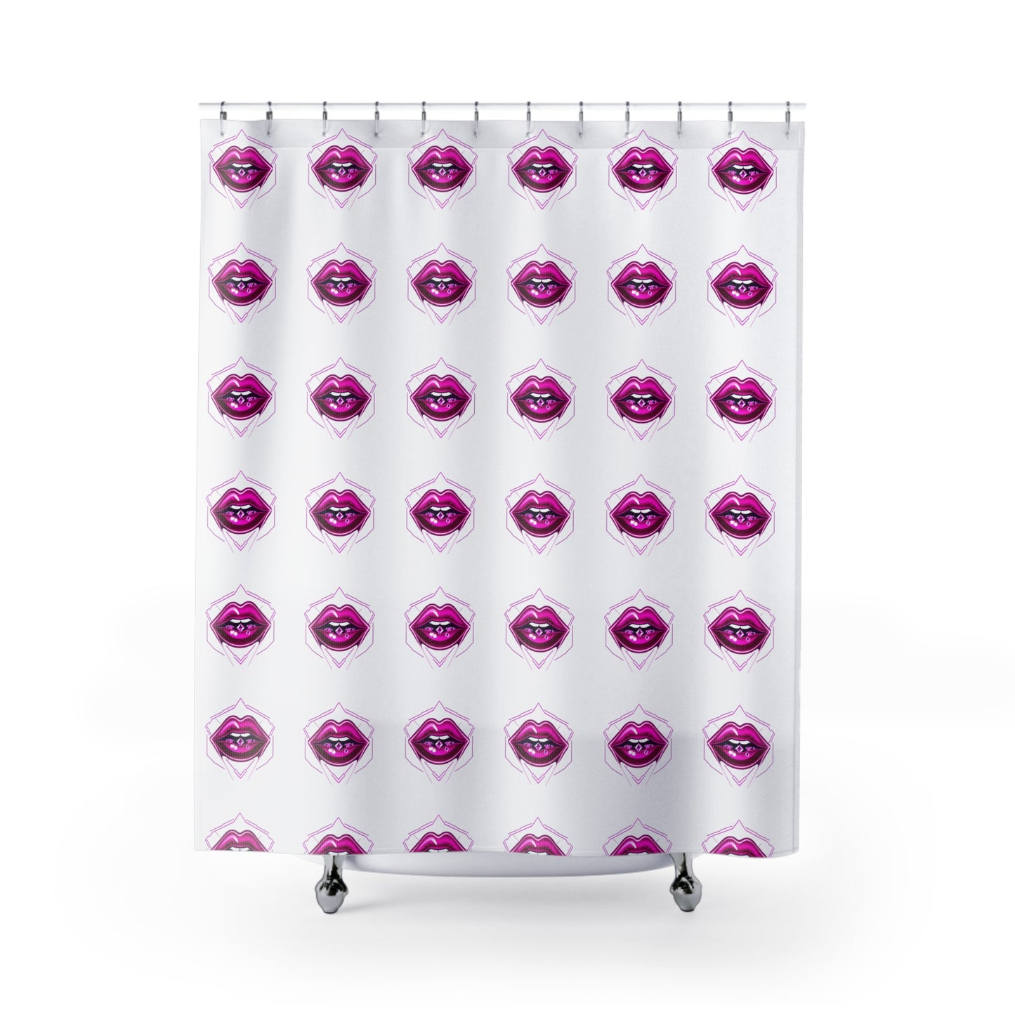 Vibrant Lips Shower Curtain, Fun Bathroom Decor, Modern Chic Shower Curtain, Unique Gift for Her, Trendy Home Essentials