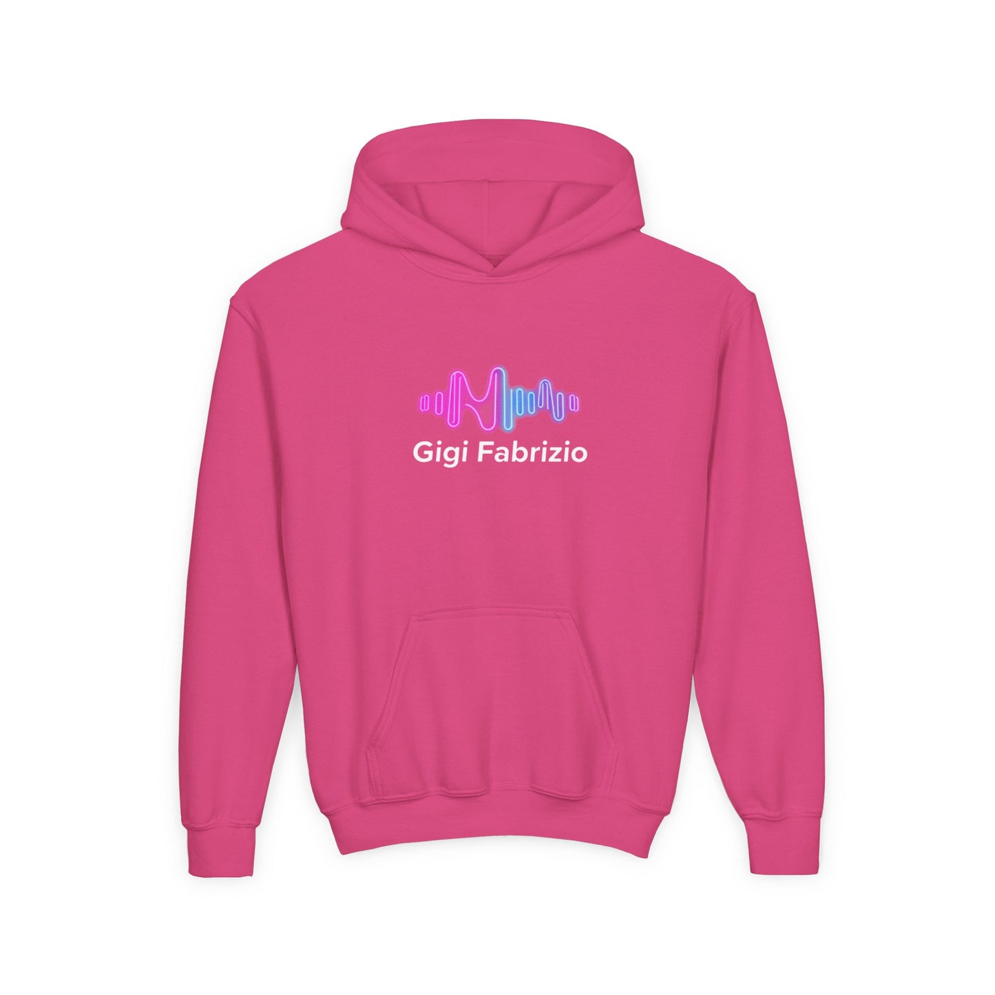 Youth Hoodie with Pastel Soundwave & FBF Back Print – Cute Music Graphic Pullover