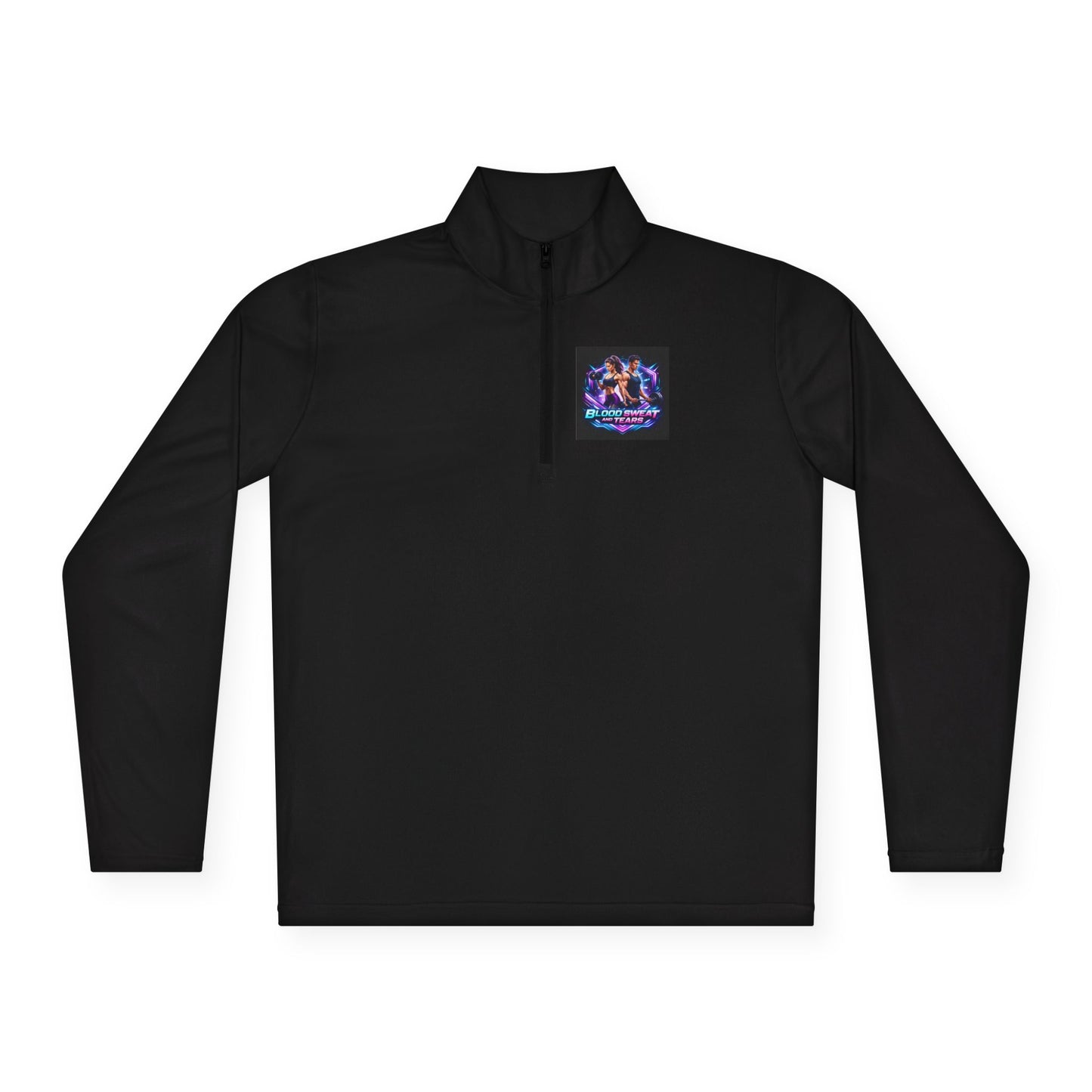 Quarter-Zip Pullover — Retro Neon Graphic with "Forever Fashion" Logo