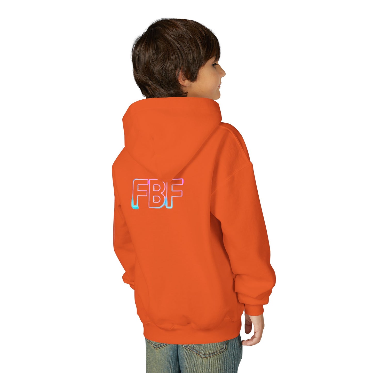Youth Hoodie with Pastel Soundwave & FBF Back Print – Cute Music Graphic Pullover
