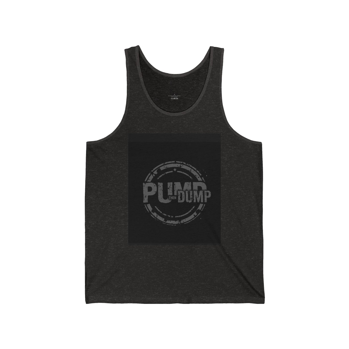 Classic Graphic Jersey Tank Top for Fitness & Casual Wear | Pump & Dump Design, Gym Tank, Unisex Tee, Summer Outfit