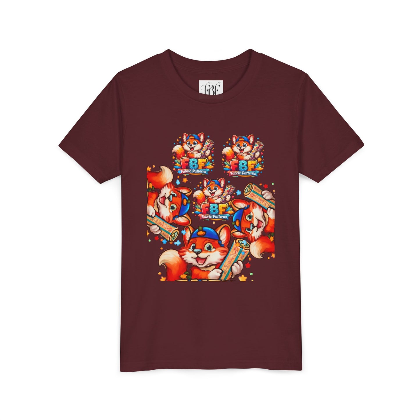 Youth Tee — Colorful Cartoon Fox 'FBF' Logo Kids Shirt