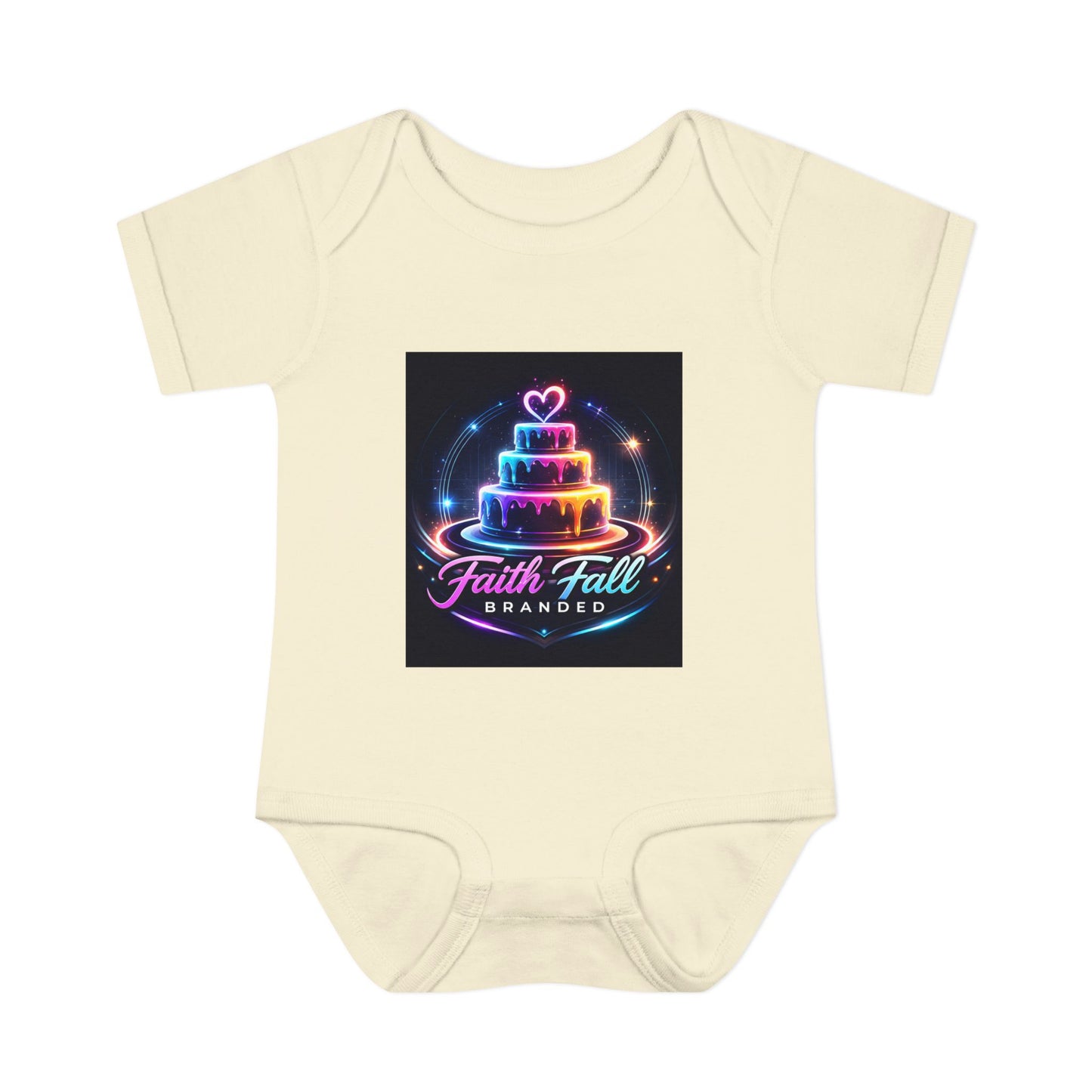 Infant Bodysuit — Neon Cake 'Faith, Fall, Brander' Baby Onesie