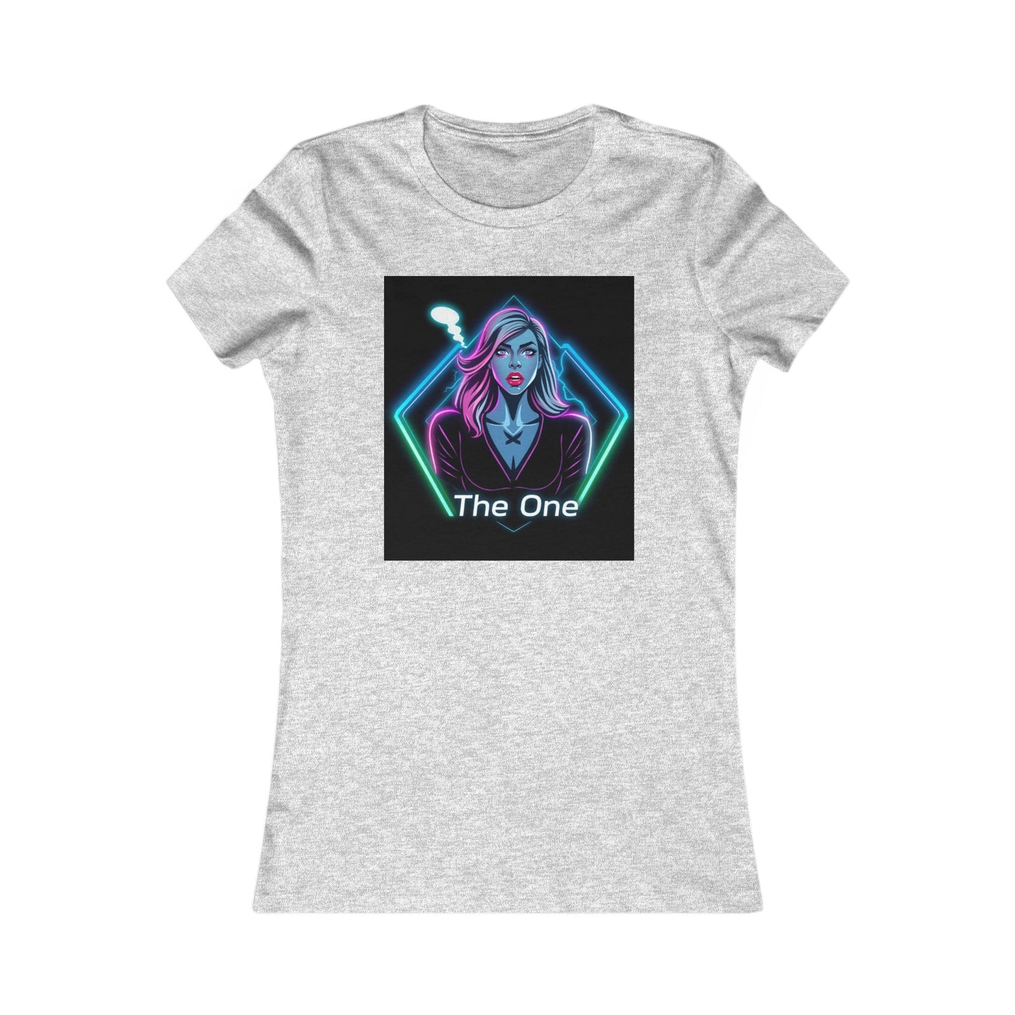 Women’s Graphic Tee — Neon ‘The One’ Portrait with Back Diamond FBF Logo