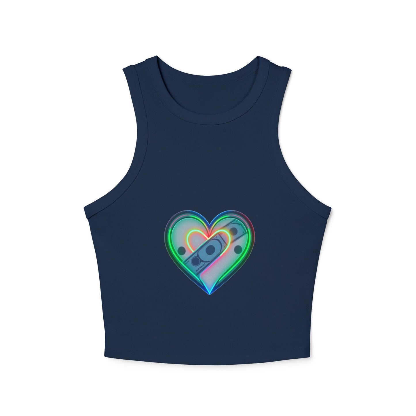 Colorful Heart & Motivational Racer Tank Top, Summer Top, Workout Gear, Fitness Apparel, Inspirational Gift, Casual Fashion