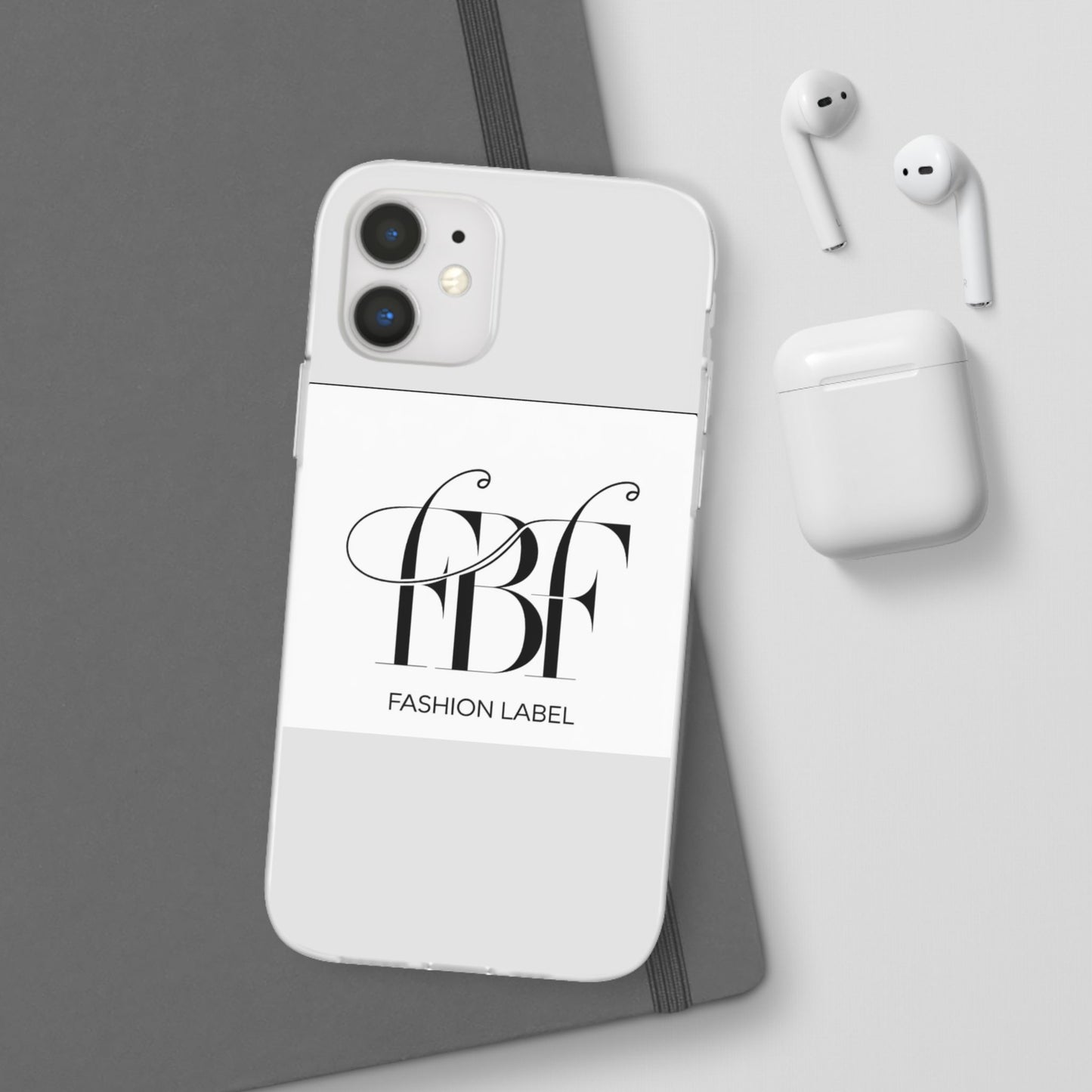 Chic Flexi Phone Case with Fashion Label Design