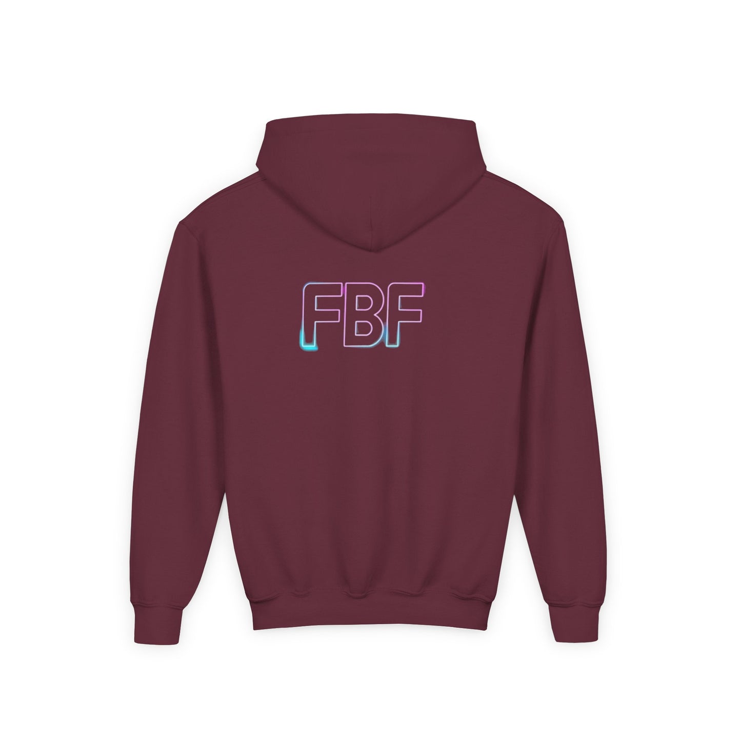 Youth Hoodie with Pastel Soundwave & FBF Back Print – Cute Music Graphic Pullover