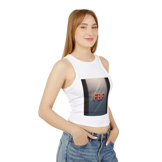 Stylish Women's Micro Rib Racer Tank Top - FBF, Italia, Casual Wear, Summer Outfits, Beach Ready, Drink Enthusiasts