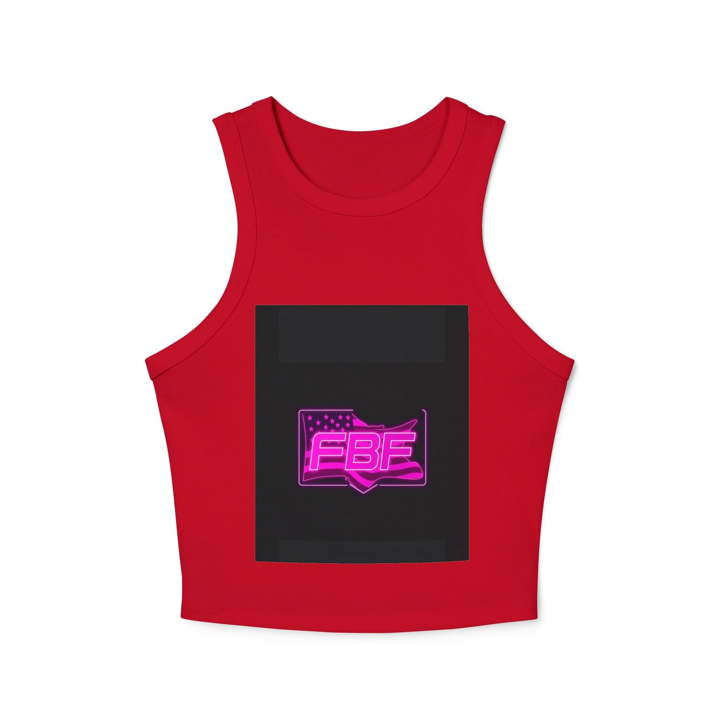 Patriotic Women's Micro Rib Racer Tank Top - Bold Graphic Tee, Summer Wear, 4th of July, Pride, Casual Outfit