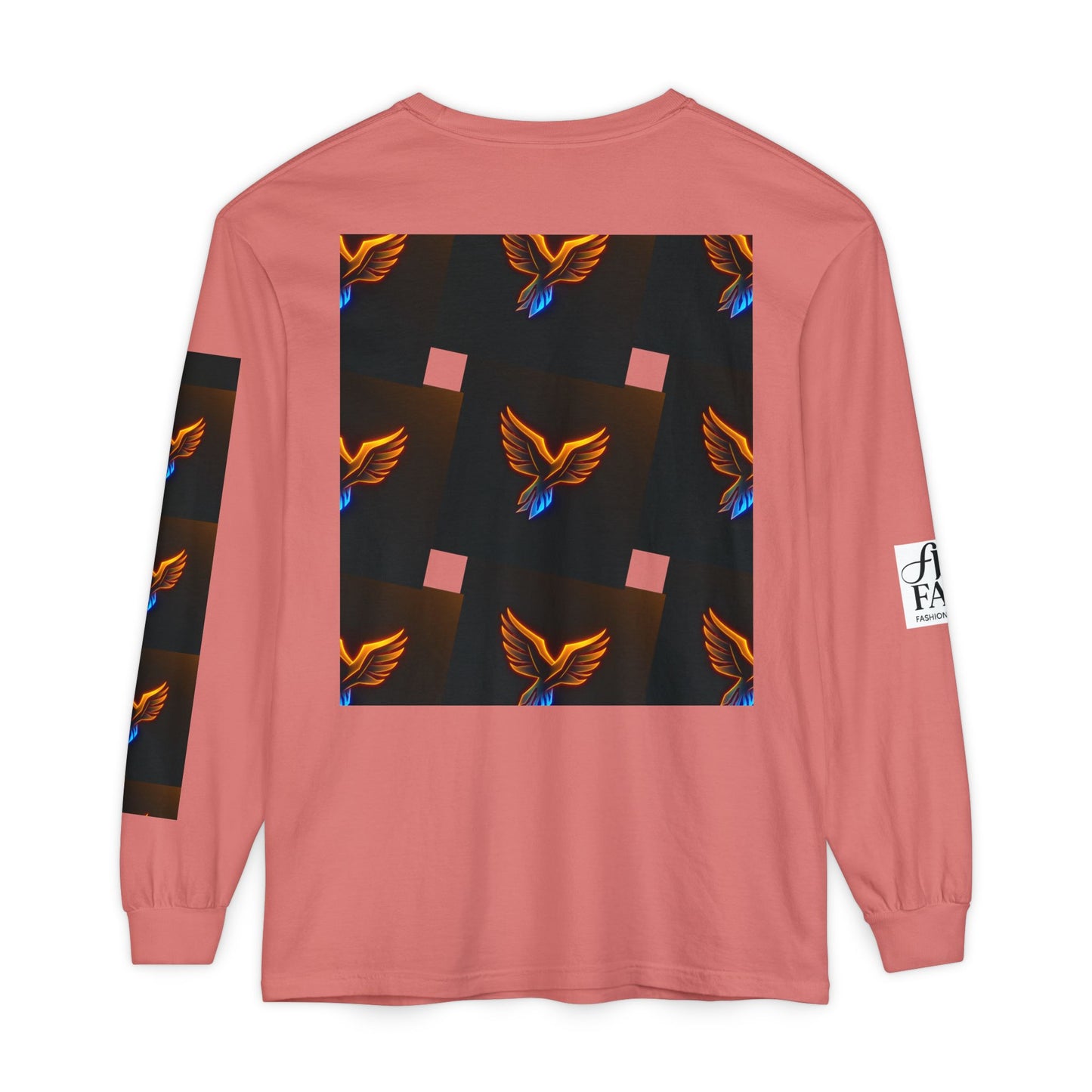 Vibrant Long Sleeve T-Shirt with Phoenix Design - Casual Wear for Bird Lovers, Gifts, Unique Fashion, Everyday Style, Unisex Apparel
