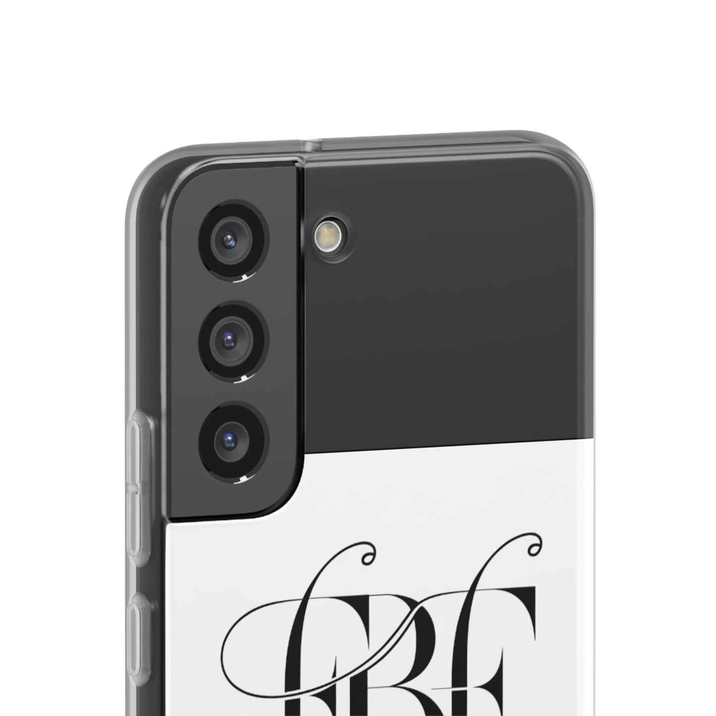 Chic Flexi Phone Case with Fashion Label Design