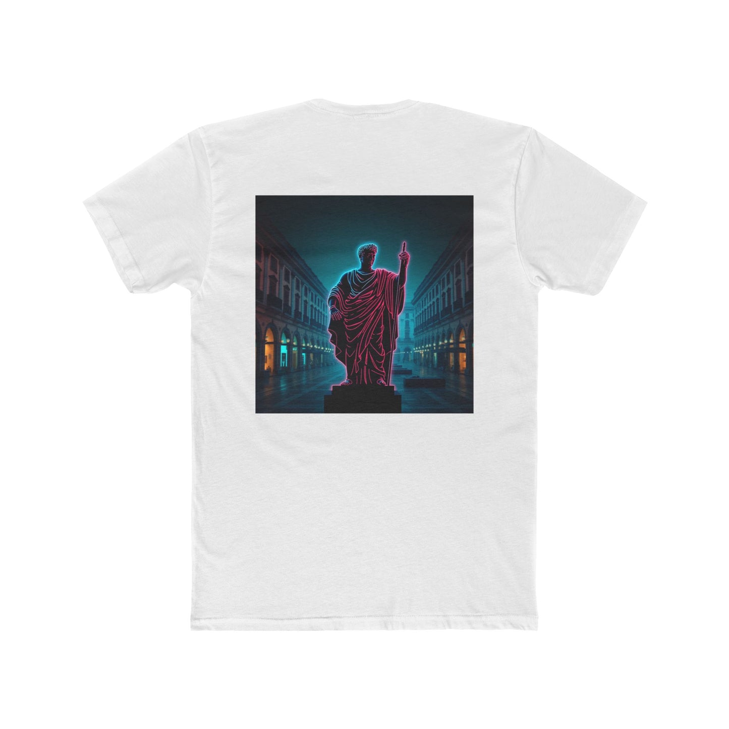 Neon Roman Statue T‑Shirt — Retro Futuristic Vaporwave Tee