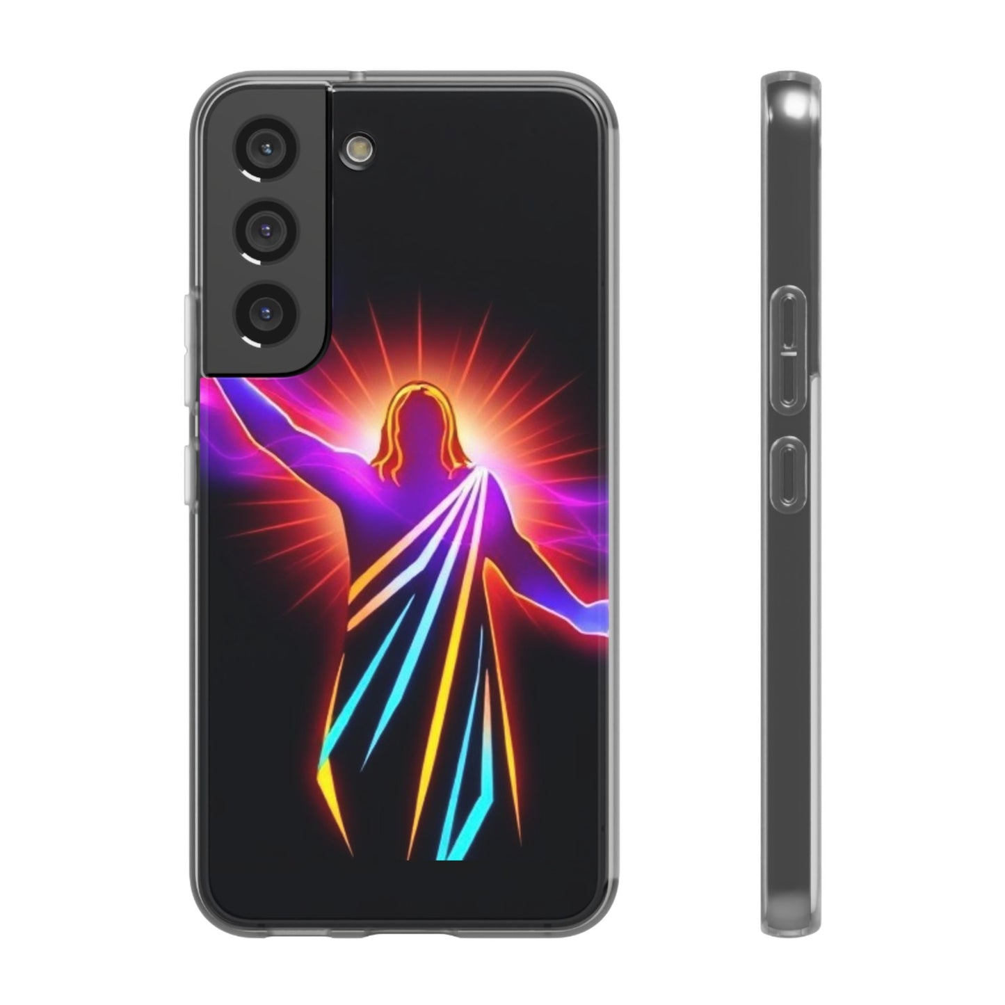 Inspirational Jesus Flexi Case - Colorful Phone Cover for Spiritual Connection