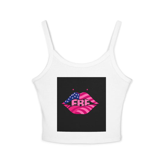 Women's Spaghetti Strap Tank Top - USA Pride Design, Summer Outfit, Festival Wear, Fourth of July Essential, Casual Top, Trendy Apparel