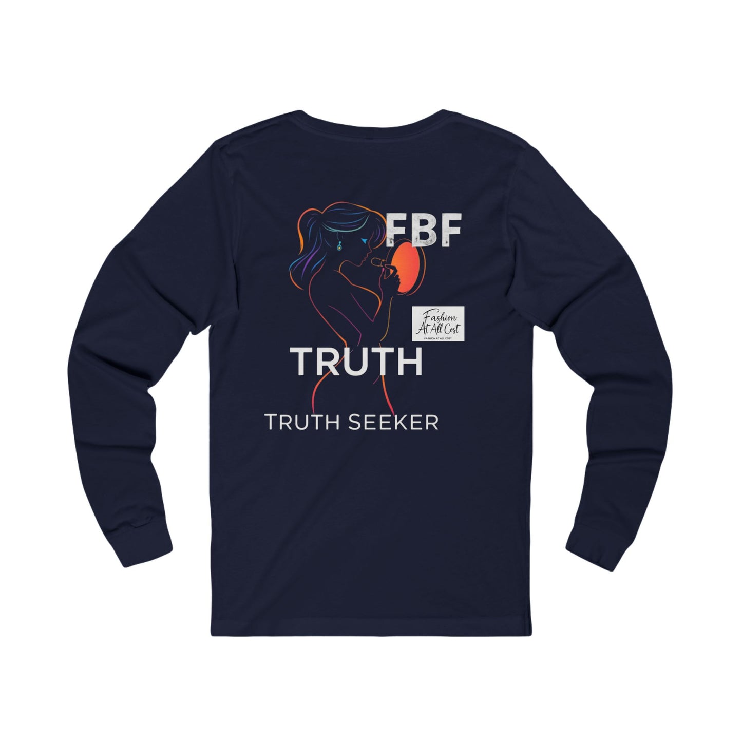 Neon Truth Long Sleeve Tee — Artistic Line-Drawn Figure Shirt