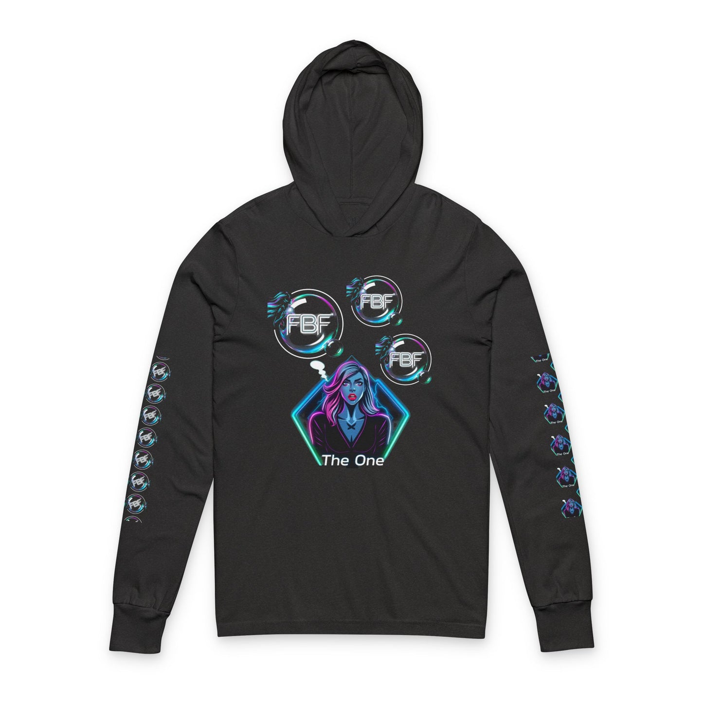 Car Culture Hooded Long Sleeve Tee — Neon Sports Car Graphic