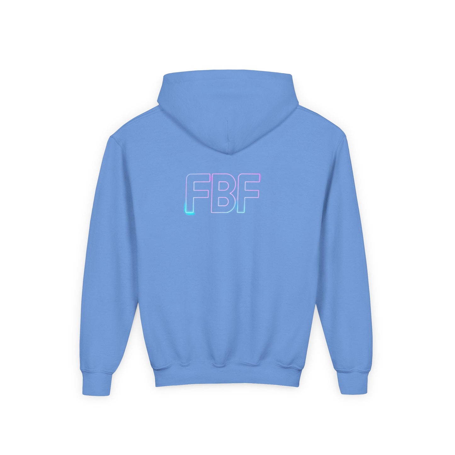 Youth Hoodie with Pastel Soundwave & FBF Back Print – Cute Music Graphic Pullover
