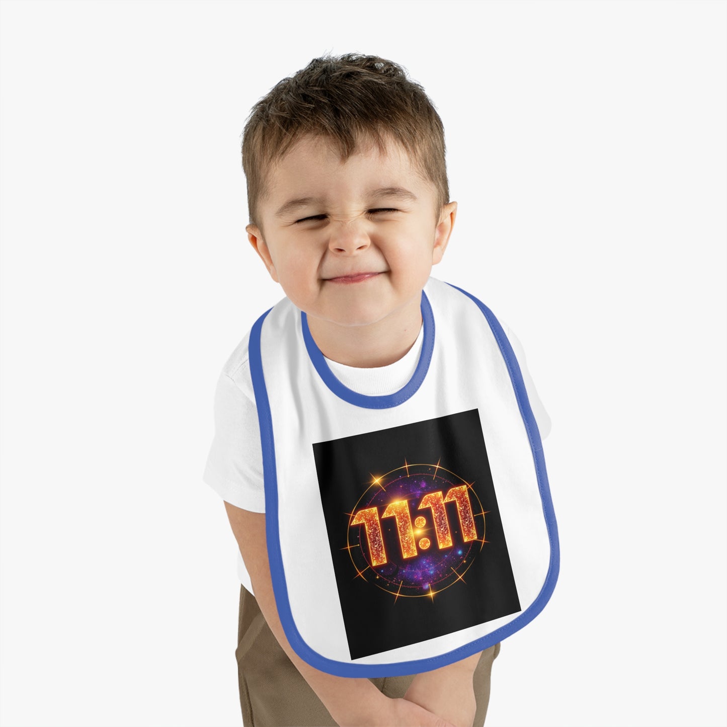 Sparkly 11:11 Baby Bib - Cute Gift for Newborns, Baby Shower, Birthday, Snacks & Meal Time