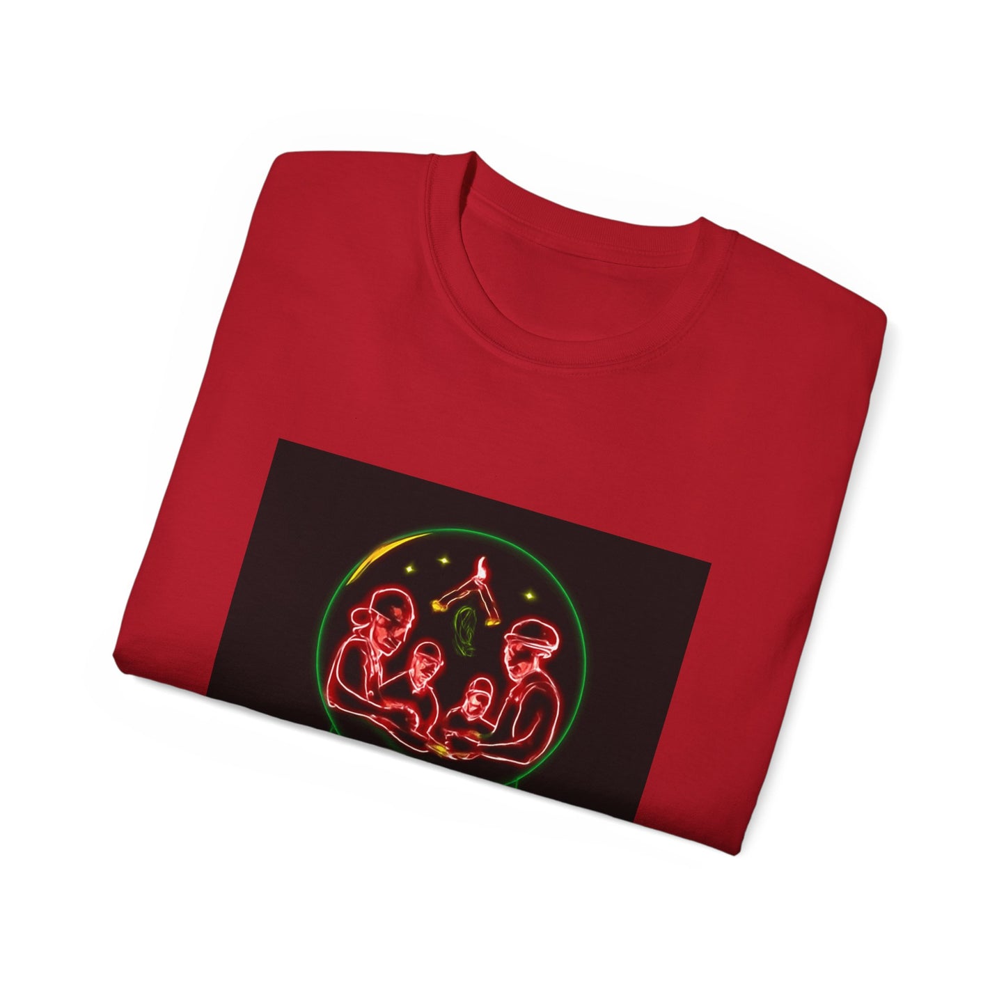 Festive Alien Tee, Unisex Holiday T-Shirt, Graphic Tee for Parties, Fun Gift for Friends, Quirky Style for Casual Wear