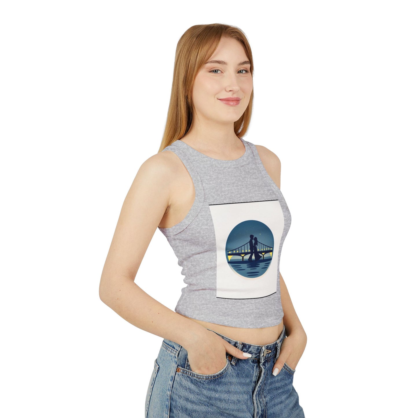 Cozy Women's Micro Rib Racer Tank Top with Bridge Design
