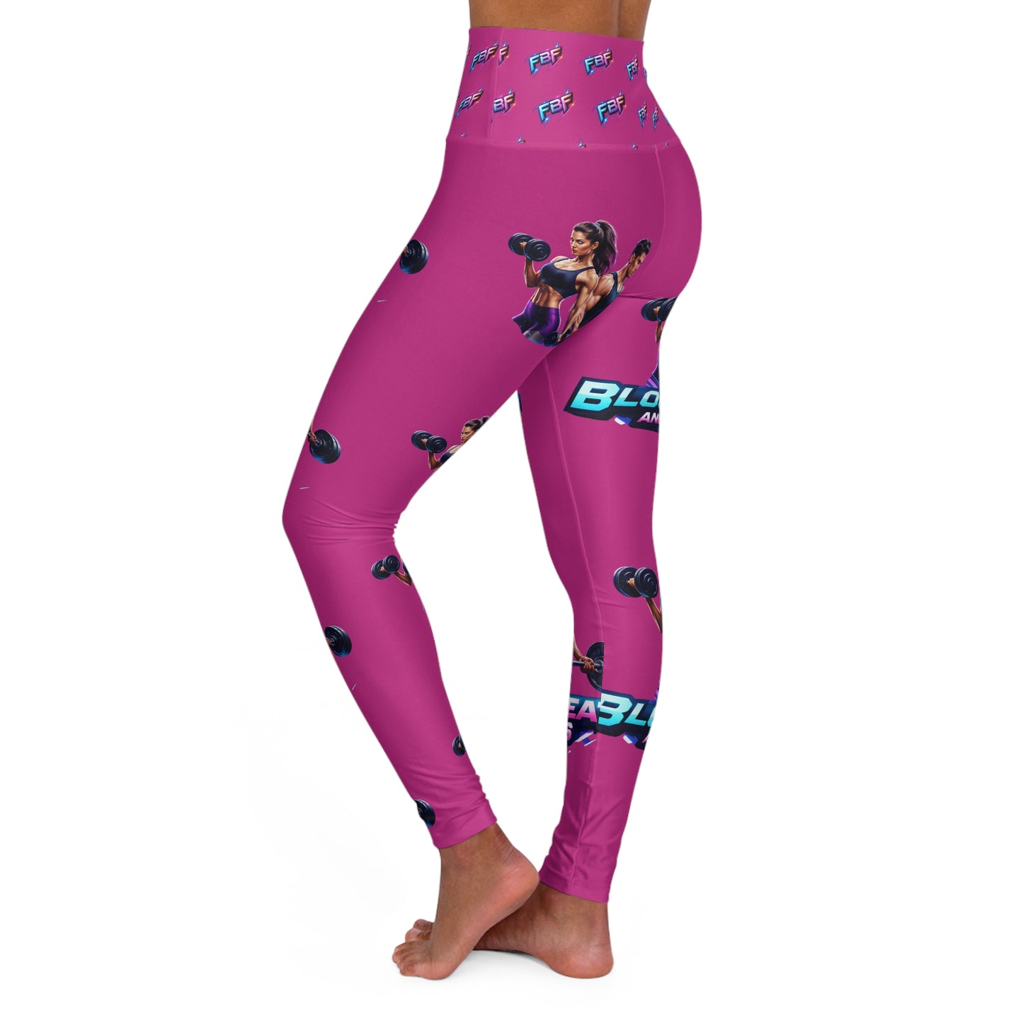 Blood, Sweat and Tears High-Waist Yoga Leggings — Motivational Workout Print