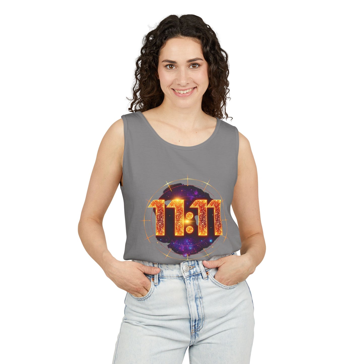 Celestial Glow Tank Top - 11:11 Design, Unisex, Festival Wear, Summer Style, Spiritual Gift, Casual Comfort