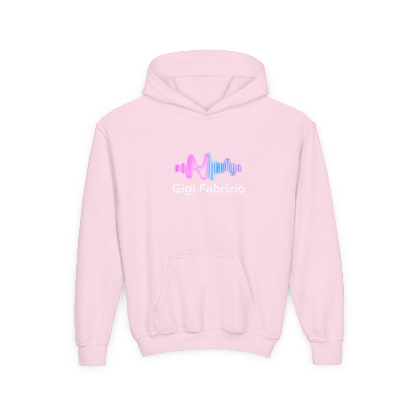 Youth Hoodie with Pastel Soundwave & FBF Back Print – Cute Music Graphic Pullover