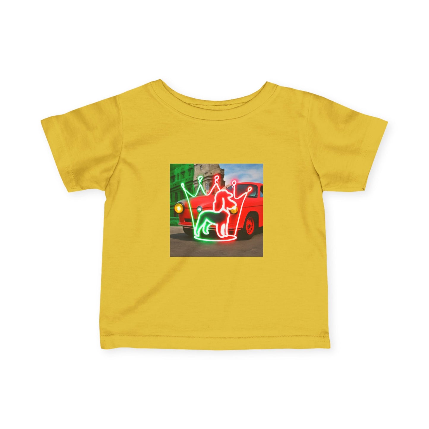 Infant Neon Light Tee, Cute Baby Shirt, Toddler Casual Wear, Holiday Outfit, Playful Gift Idea