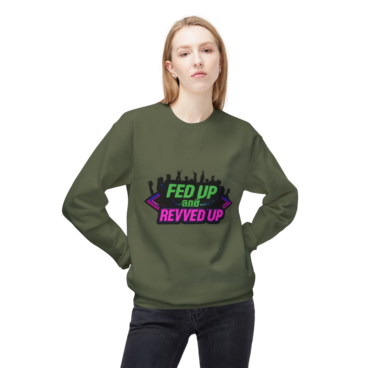 Empowered Message Crewneck Sweatshirt, Unisex Fleece, Activism Sweatshirt, Political Apparel, Comfortable Streetwear