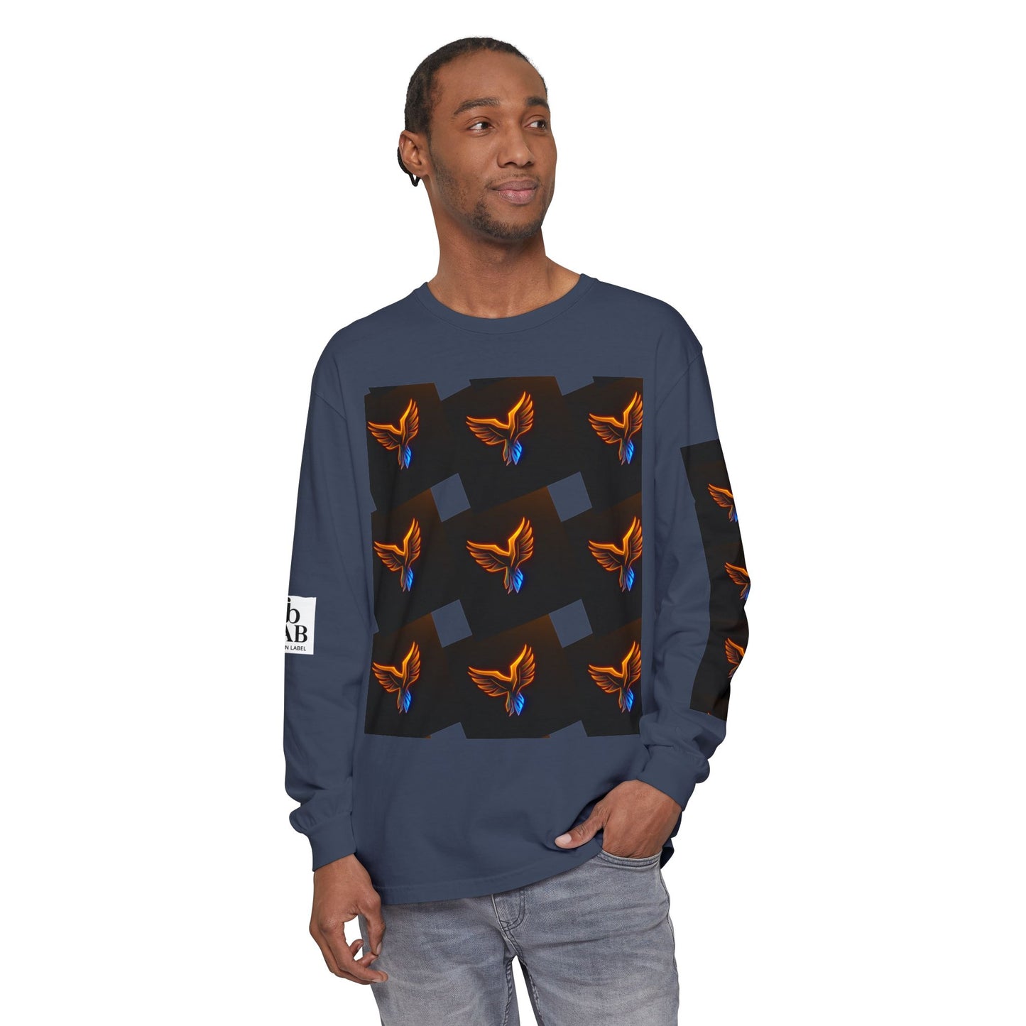 Vibrant Long Sleeve T-Shirt with Phoenix Design - Casual Wear for Bird Lovers, Gifts, Unique Fashion, Everyday Style, Unisex Apparel