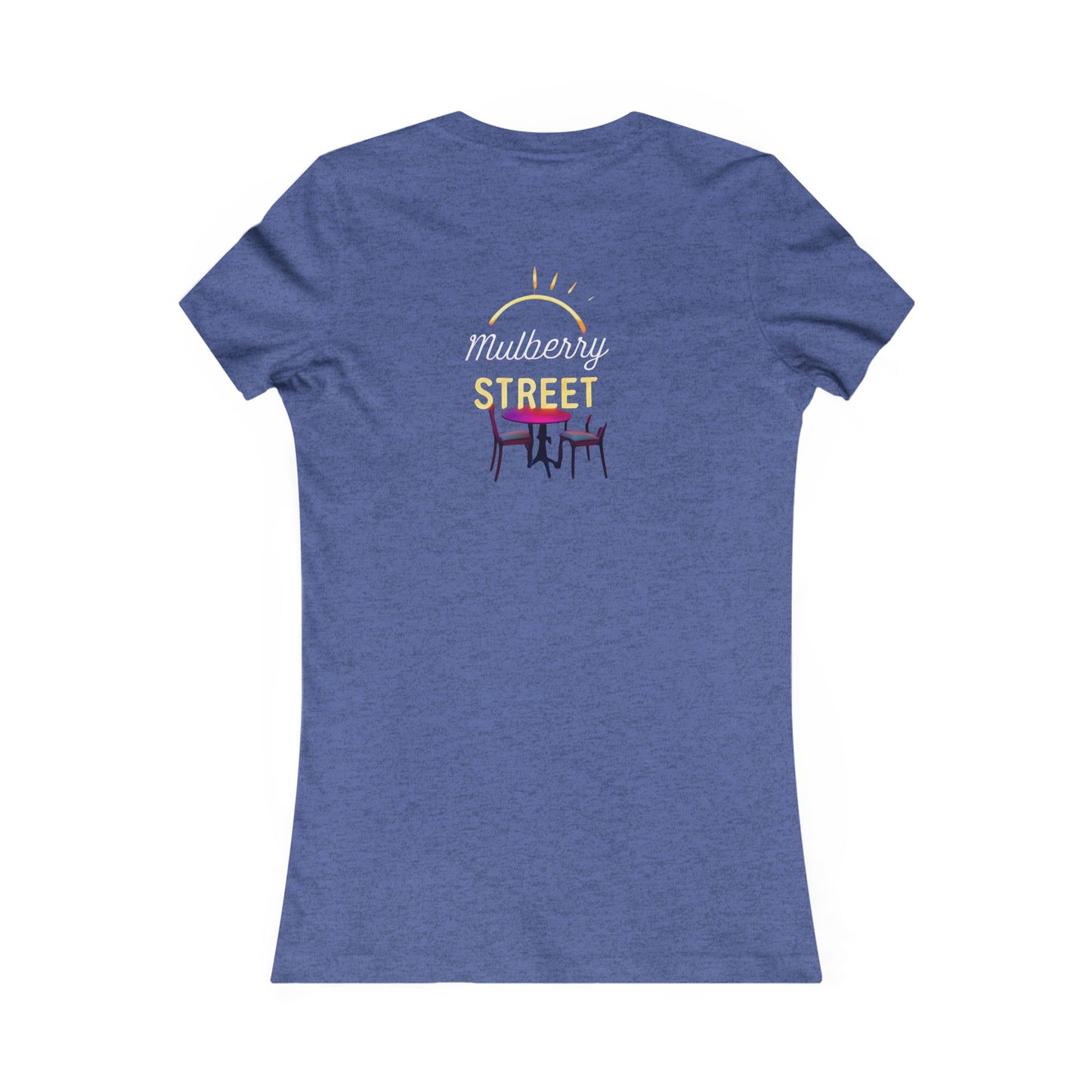 Mulberry Street Women's Tee — Retro Neon Café Graphic Shirt