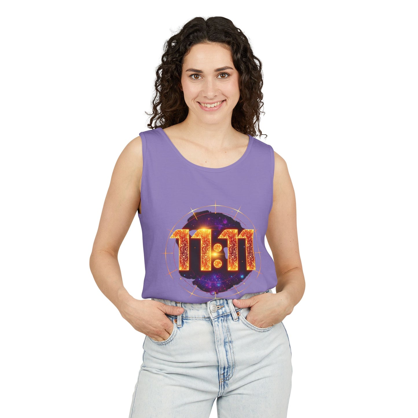 Celestial Glow Tank Top - 11:11 Design, Unisex, Festival Wear, Summer Style, Spiritual Gift, Casual Comfort
