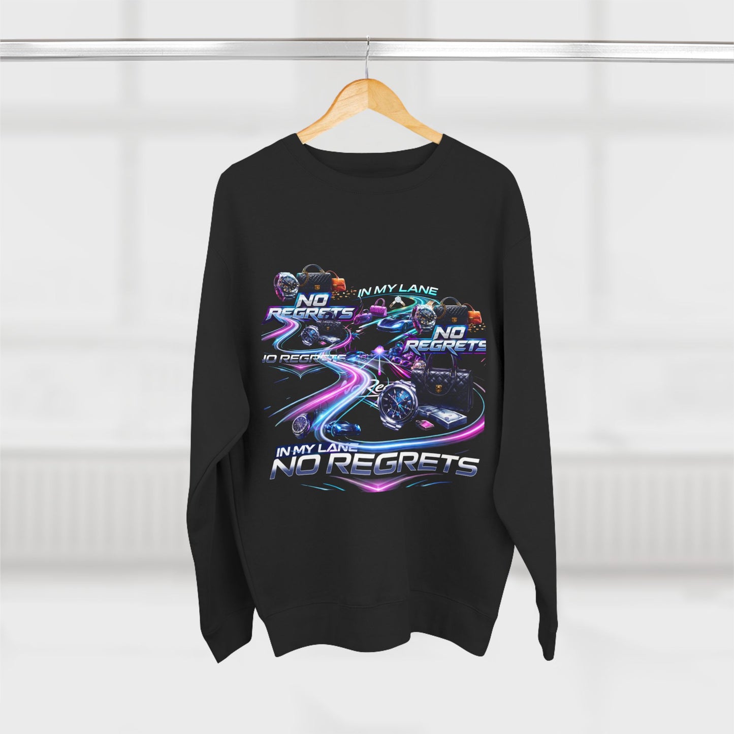 No Regrets Retro Vaporwave Crewneck Sweatshirt