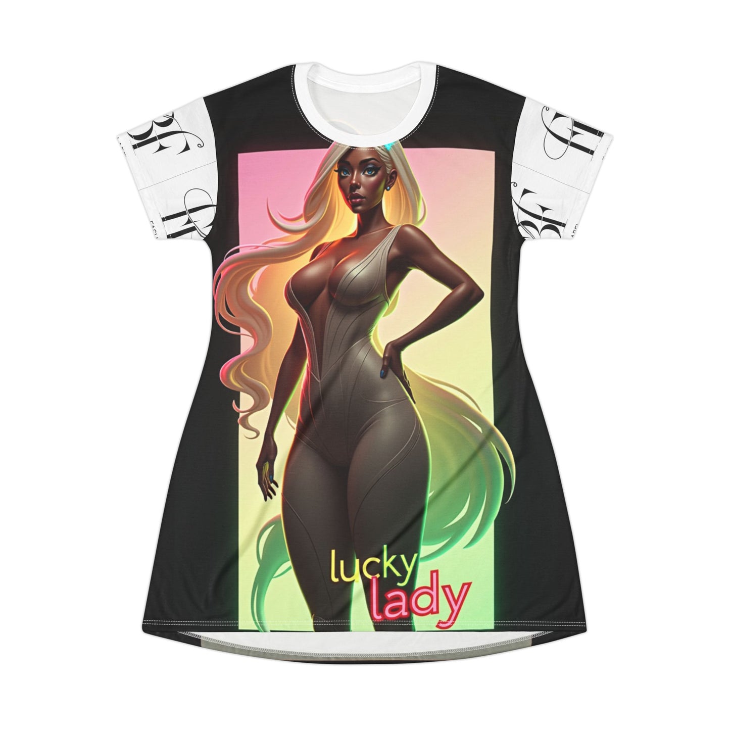 Lucky Lady T-Shirt Dress - Stylish & Fun Design for Celebrations