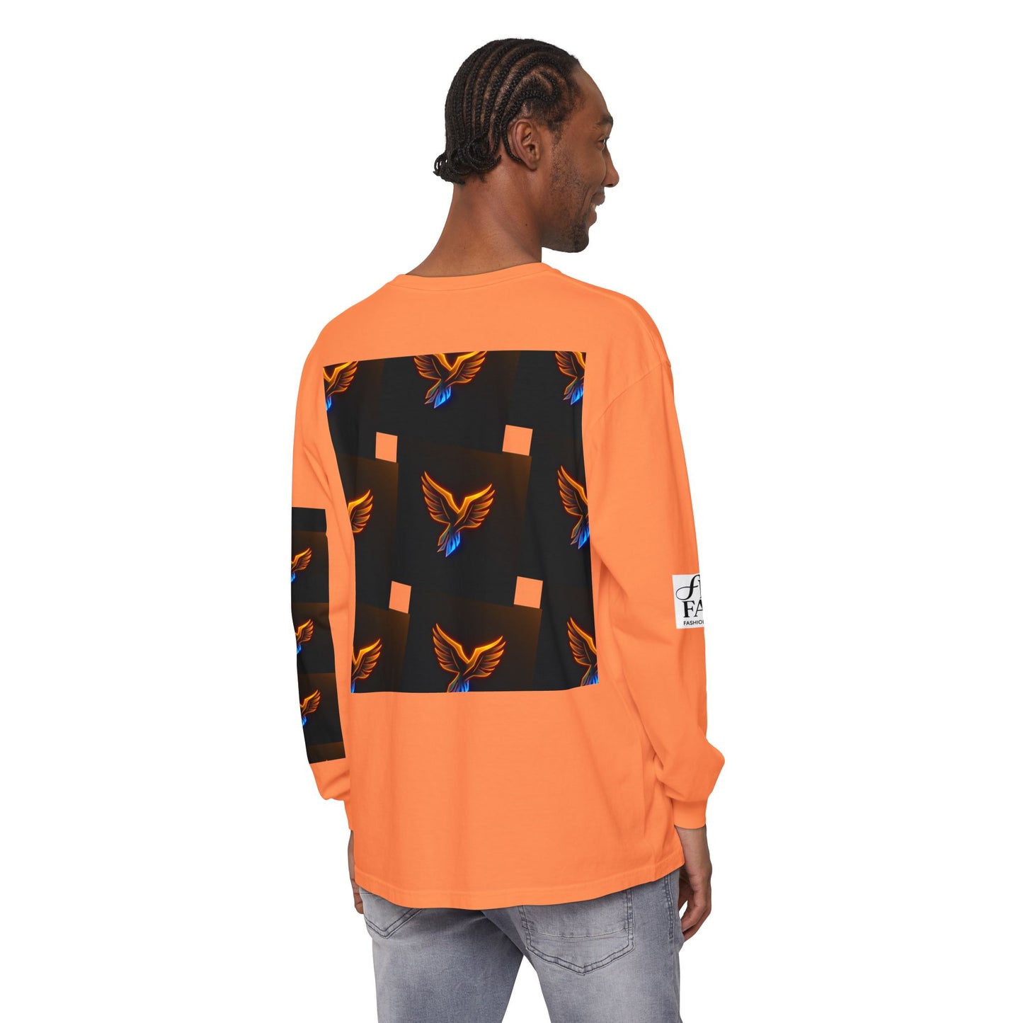 Vibrant Long Sleeve T-Shirt with Phoenix Design - Casual Wear for Bird Lovers, Gifts, Unique Fashion, Everyday Style, Unisex Apparel