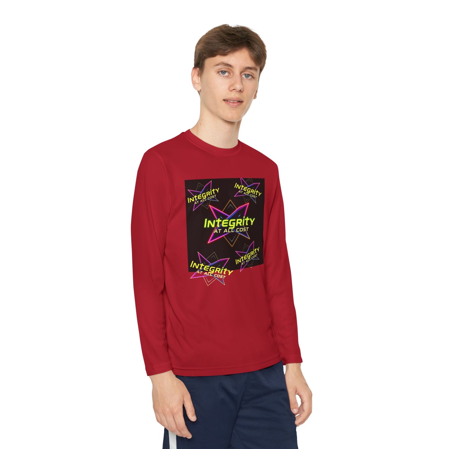 Integrity Youth Long Sleeve Tee, Cool Graphic Shirt, Motivational Apparel, Perfect for Sports, Birthday Gift