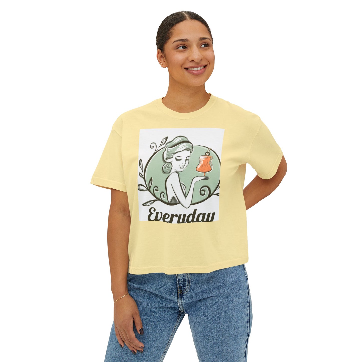 Everyday Vintage Beauty Boxy Tee — Women’s Graphic Fashion Top