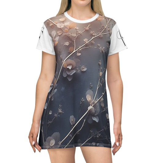 Floral Bliss T-Shirt Dress, Trendy Casual Wear, Spring Fashion, Everyday Comfort, Eco-Friendly Style, Perfect for Summer Outings