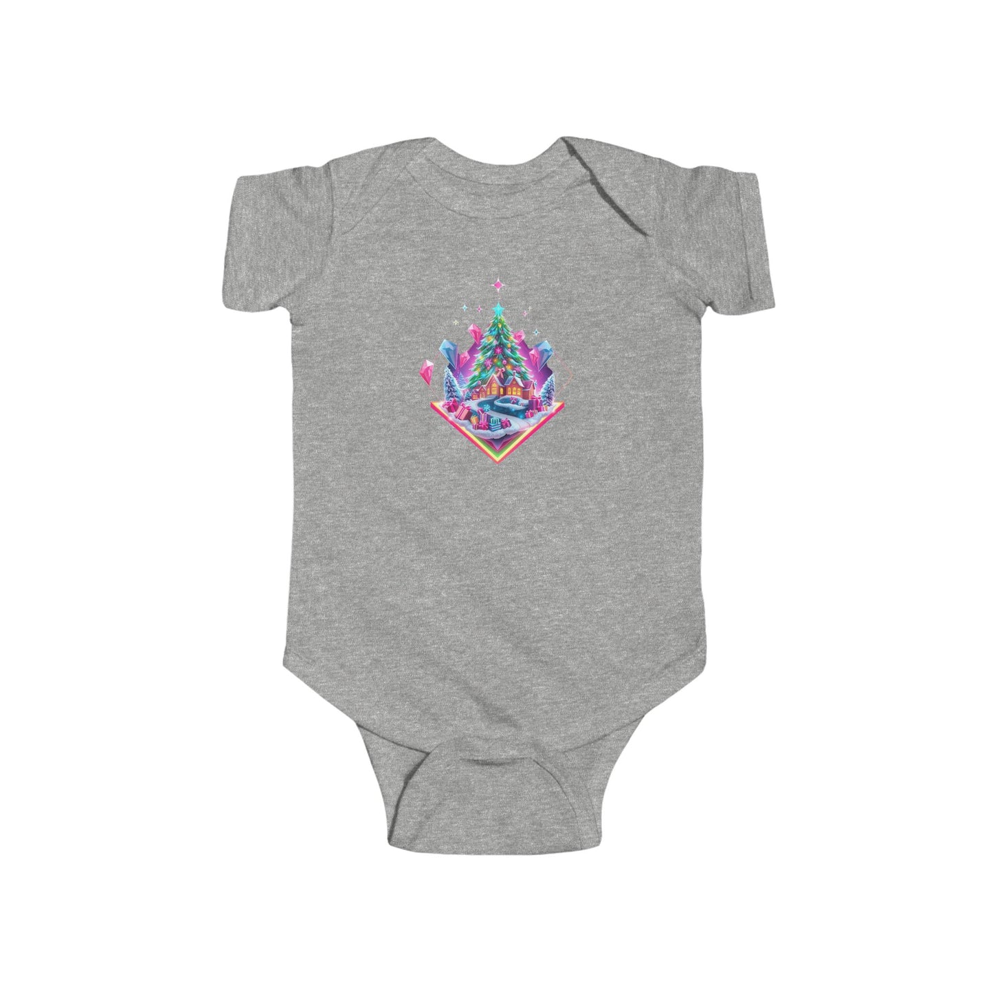 Infant Bodysuit — Festive Neon Christmas Tree Baby Onesie