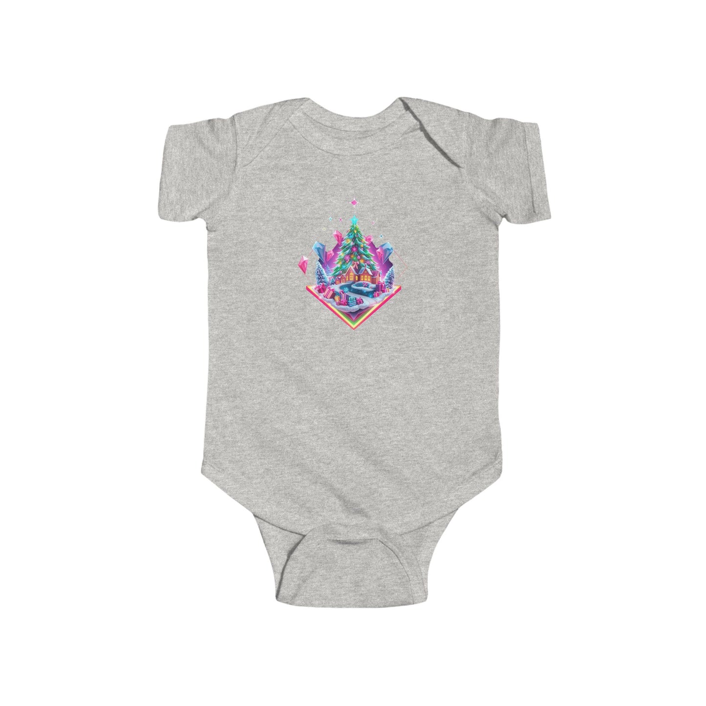 Infant Bodysuit — Festive Neon Christmas Tree Baby Onesie